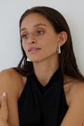 Taper Earrings, tapered silver statement earrings by Zoila - view 3
